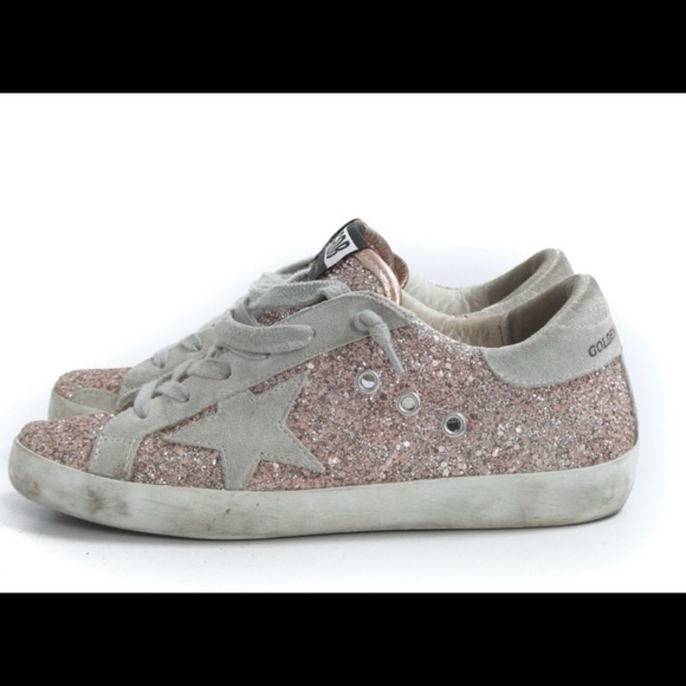 Golden Goose Rose Glitter Sneakers